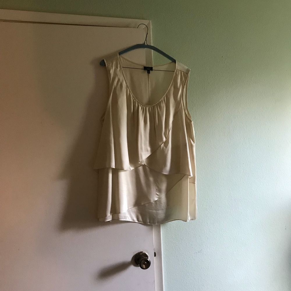 Beautiful cream silky sleeveless top